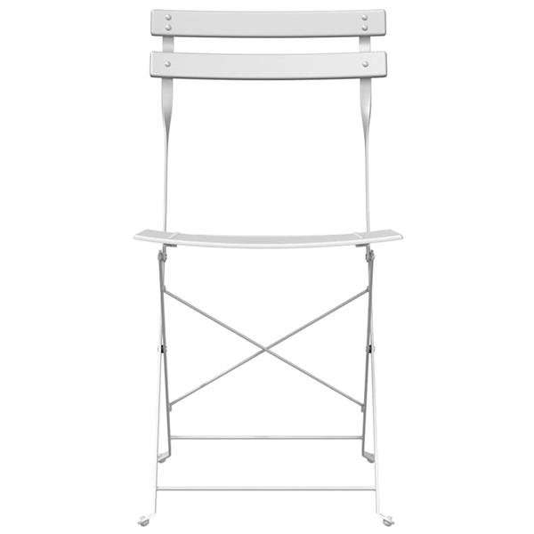 Grote foto vidaxl tuin opvouwbare stoel 2 pcs wit 42 x 46 x 82cm metaal tuin en terras tuinmeubelen