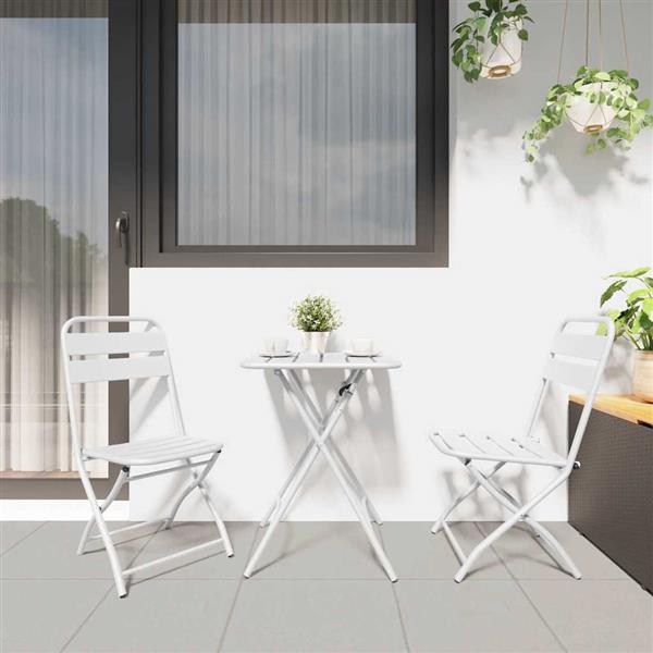 Grote foto vidaxl tuin opvouwbare stoel 2 pcs wit 42 x 52 x 82 cm tuin en terras tuinmeubelen