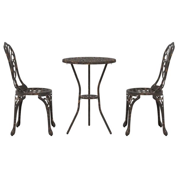 Grote foto vidaxl tuin bistro set 3 pcs brons aluminium tuin en terras tuinmeubelen