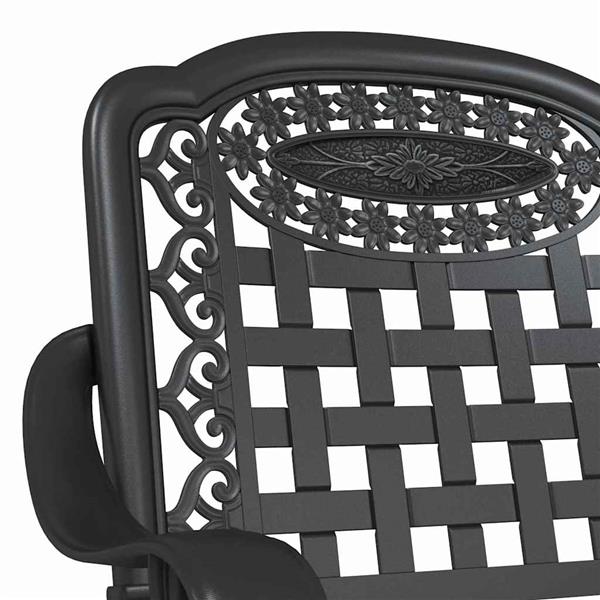 Grote foto vidaxl tuinstoel 2 pcs zwart 55 x 56 5 x 91cm aluminium tuin en terras tuinmeubelen