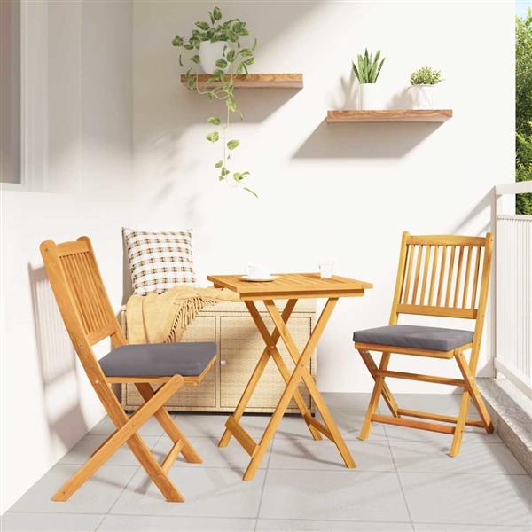 Grote foto vidaxl tuin bistro set 3 pcs bruin massief acaciahout tuin en terras tuinmeubelen