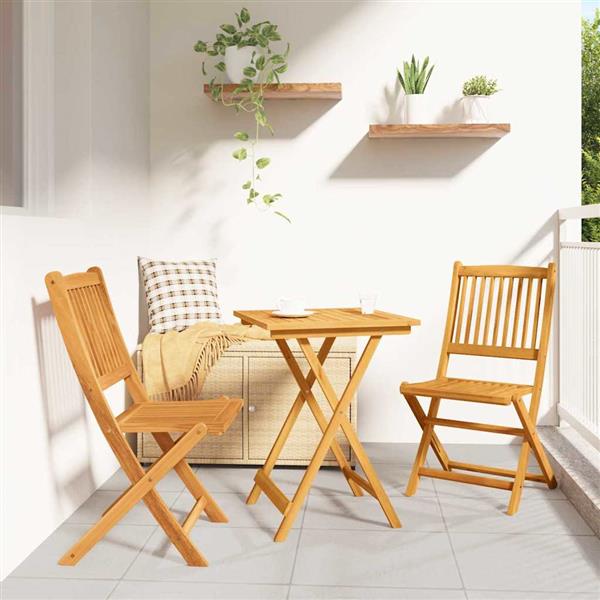 Grote foto vidaxl tuin bistro set 3 pcs bruin massief acaciahout tuin en terras tuinmeubelen