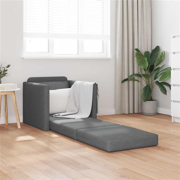 Grote foto vidaxl vouwsofa bed 61cm donkergrijs stof huis en inrichting bankstellen