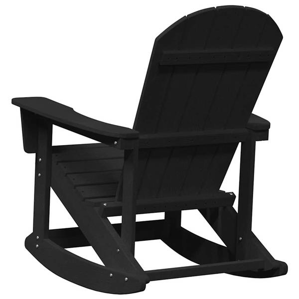 Grote foto vidaxl adirondack schommelstoel zwart 92 x 73 5 x 92 cm hdpe tuin en terras tuinmeubelen