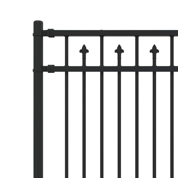 Grote foto vidaxl spike hek zwart 200 x 200 cm gepoedercoat staal tuin en terras hekken en schuttingen