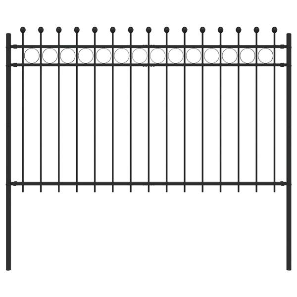 Grote foto vidaxl ringhek zwart 200 x 130 cm gepoedercoat staal tuin en terras hekken en schuttingen