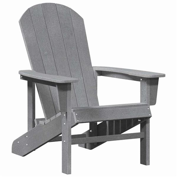 Grote foto vidaxl adirondack stoel lichtgrijs 82 x 74 x 92 cm hdpe tuin en terras tuinmeubelen