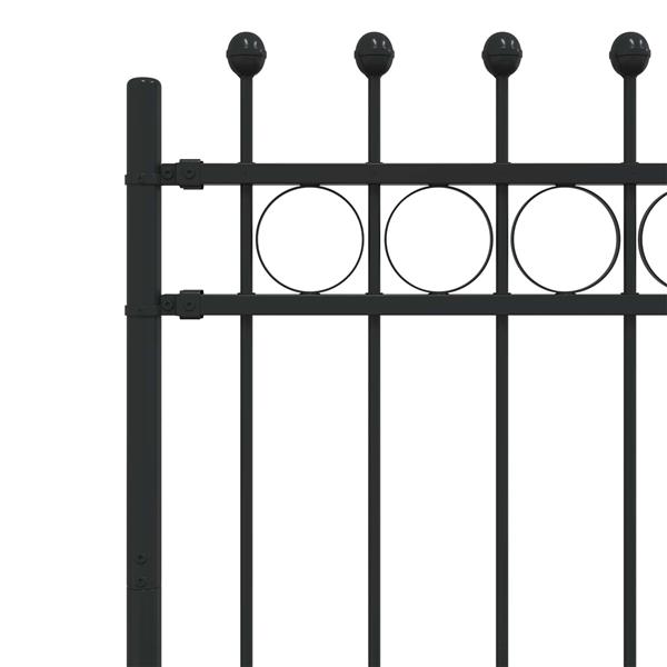 Grote foto vidaxl ringhek zwart 200 x 150 cm gepoedercoat staal tuin en terras hekken en schuttingen