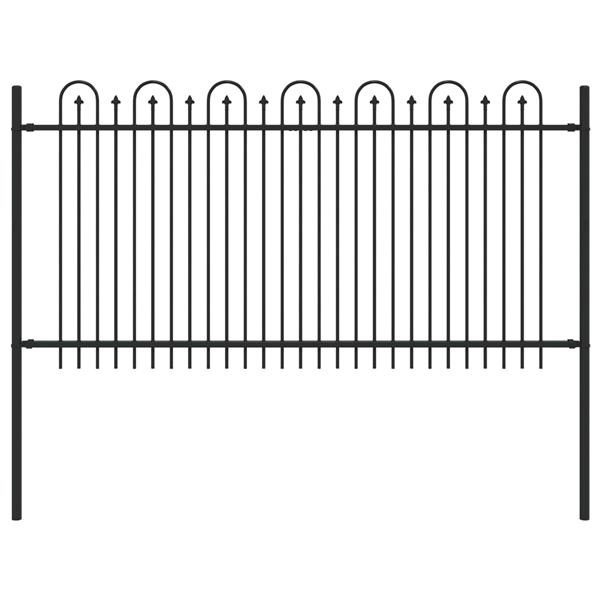 Grote foto vidaxl spike boog hek zwart 200 x 150 cm gepoedercoat staal tuin en terras hekken en schuttingen