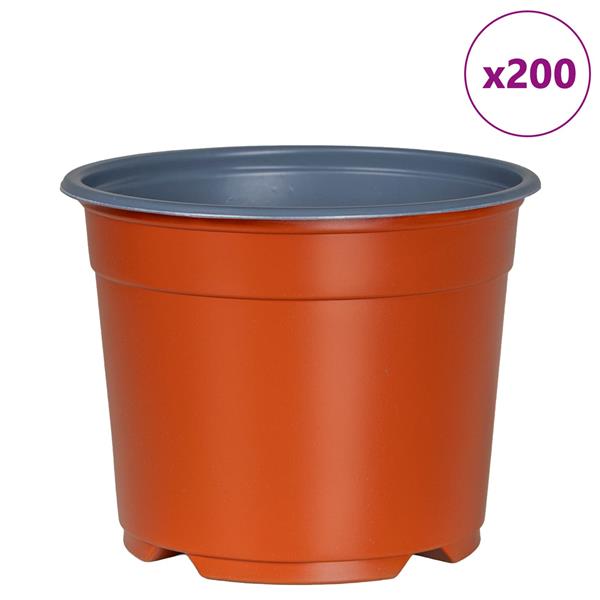 Grote foto vidaxl ronde bloempot 200 pcs terracotta 15 x 12.5 cm kunststof tuin en terras overige tuin en terras