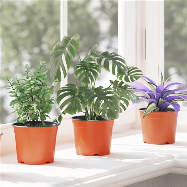 Grote foto vidaxl ronde bloempot 200 pcs terracotta 15 x 12.5 cm kunststof tuin en terras overige tuin en terras