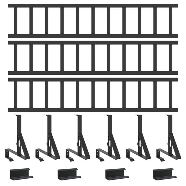 Grote foto vidaxl dak sneeuwbeugel zwart 300 x 29 5 x 34 5 cm staal tuin en terras hekken en schuttingen