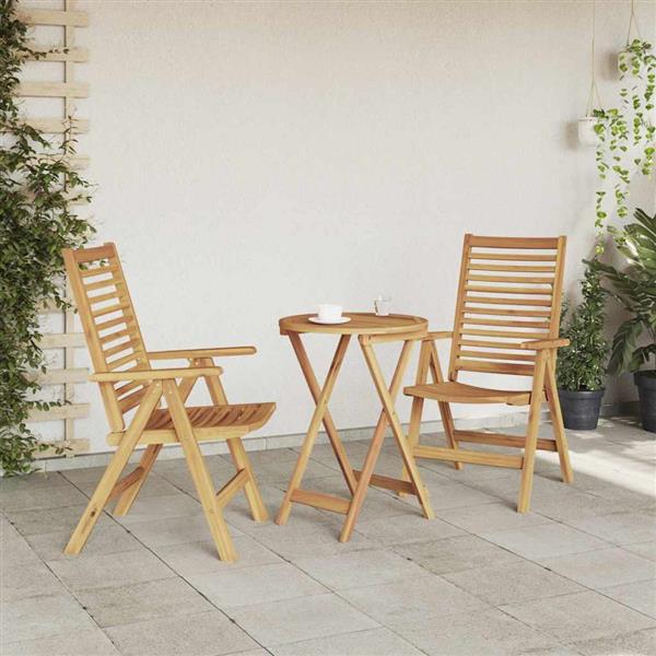 Grote foto vidaxl stoel 2 pcs bruin 64.5 x 52 x 108 cm massief teakhout tuin en terras tuinmeubelen