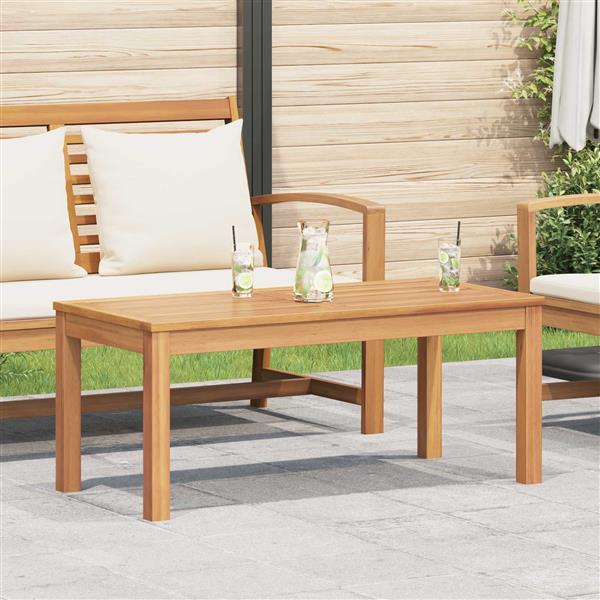 Grote foto vidaxl tafel bruin 95 x 45 x 40 cm massief teakhout tuin en terras tuinmeubelen