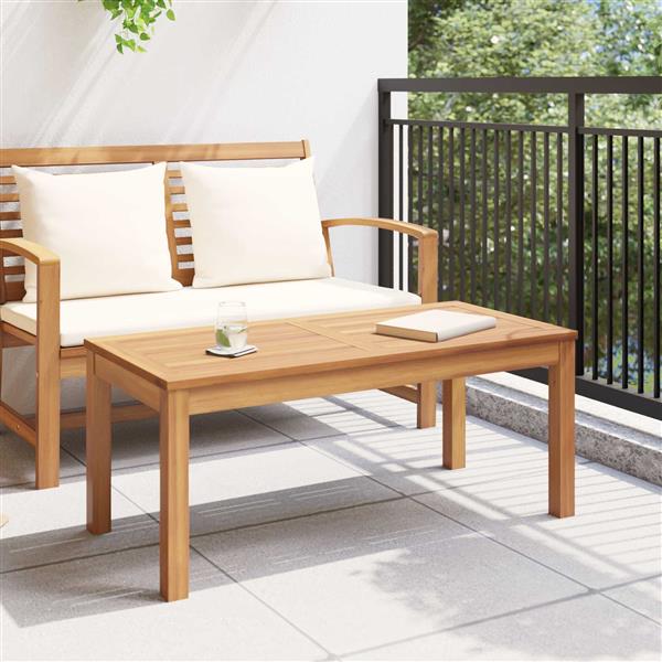 Grote foto vidaxl tafel bruin 95 x 45 x 40 cm massief teakhout tuin en terras tuinmeubelen