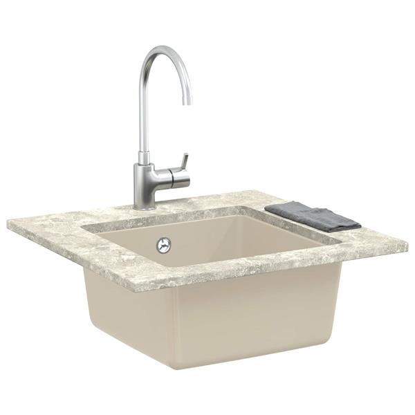 Grote foto vidaxl wasbak beige 430 x 460 mm 80 kwarts en 20 hars huis en inrichting keukens