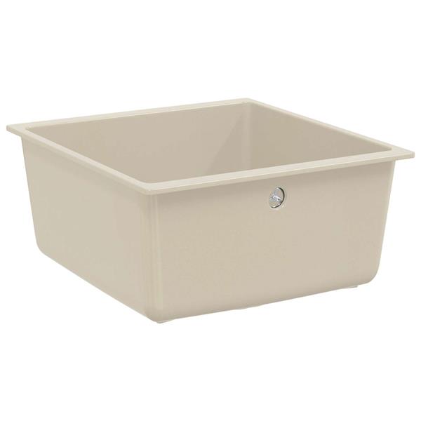 Grote foto vidaxl wasbak beige 430 x 460 mm 80 kwarts en 20 hars huis en inrichting keukens
