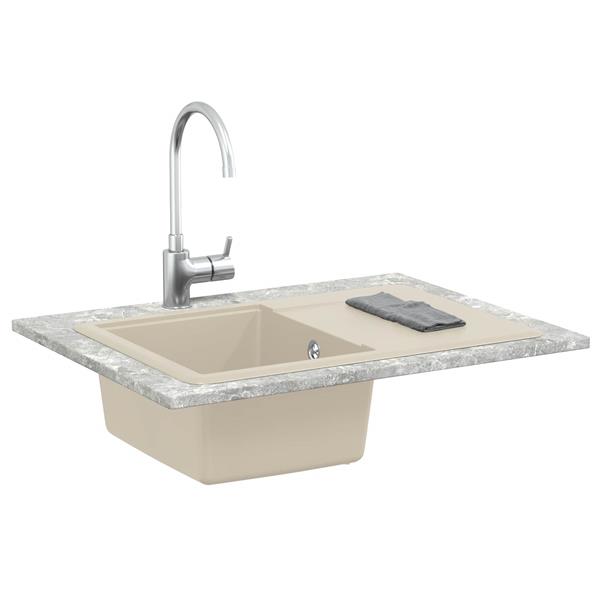 Grote foto vidaxl wasbak beige 670 x 460 mm 80 kwarts en 20 hars huis en inrichting keukens
