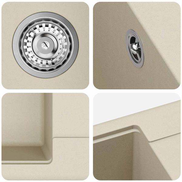 Grote foto vidaxl wasbak beige 670 x 460 mm 80 kwarts en 20 hars huis en inrichting keukens