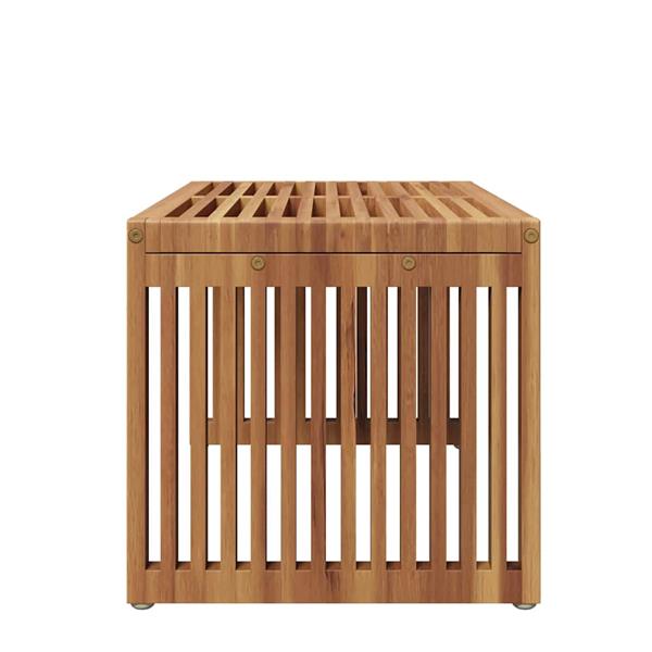 Grote foto vidaxl tuin bijzettafel bruin 70 x 37 5 x 35 5 cm massief teakhout tuin en terras tuinmeubelen