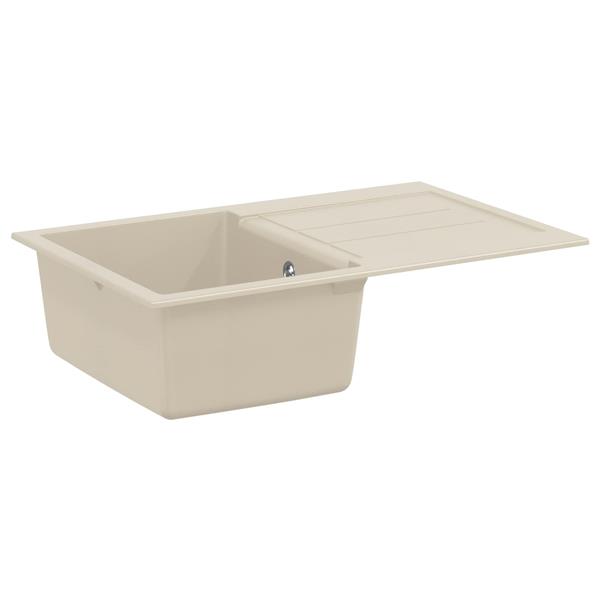 Grote foto vidaxl wasbak beige 780 x 500 mm 80 kwarts en 20 hars huis en inrichting keukens