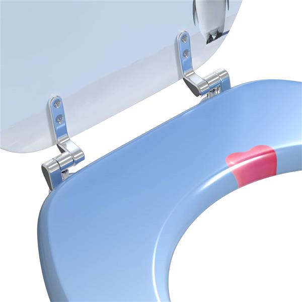 Grote foto vidaxl zachte sluit toiletbril blauw 44 x 38 cm mdf plaat doe het zelf en verbouw sanitair