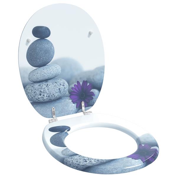 Grote foto vidaxl zachte sluit toiletbril grijs 44 x 38 cm mdf plaat doe het zelf en verbouw sanitair