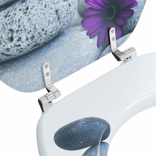 Grote foto vidaxl zachte sluit toiletbril grijs 44 x 38 cm mdf plaat doe het zelf en verbouw sanitair