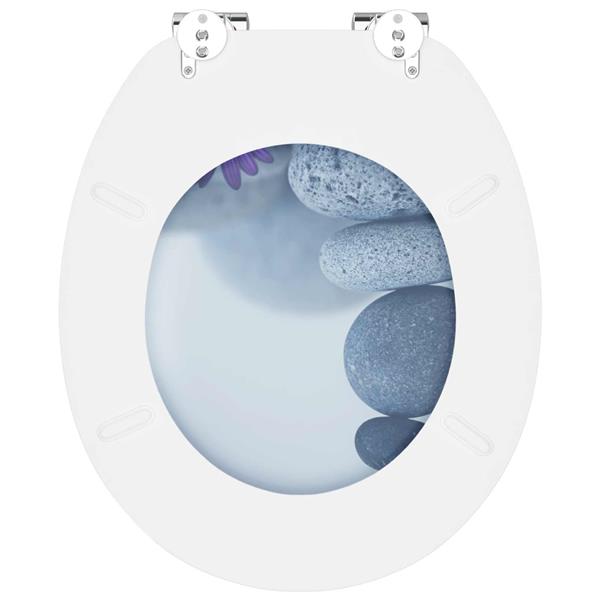 Grote foto vidaxl zachte sluit toiletbril grijs 44 x 38 cm mdf plaat doe het zelf en verbouw sanitair