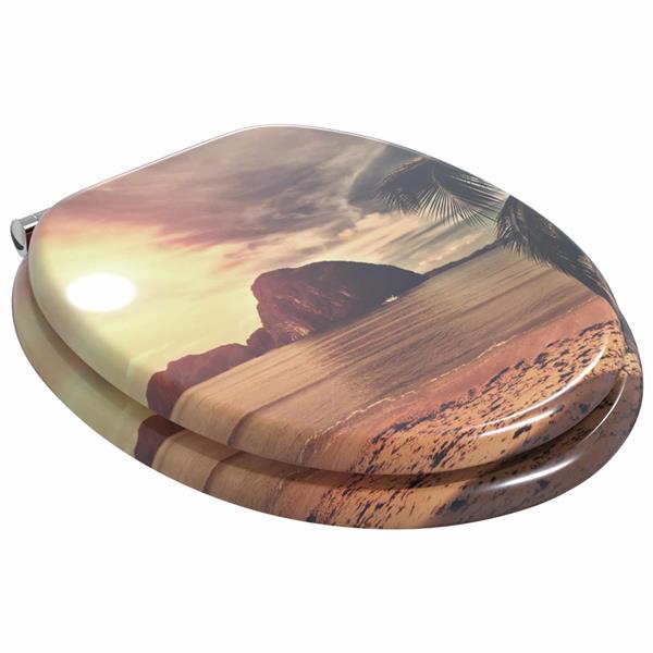 Grote foto vidaxl zachte sluit toiletbril oranje 44 x 38 cm mdf plaat doe het zelf en verbouw sanitair