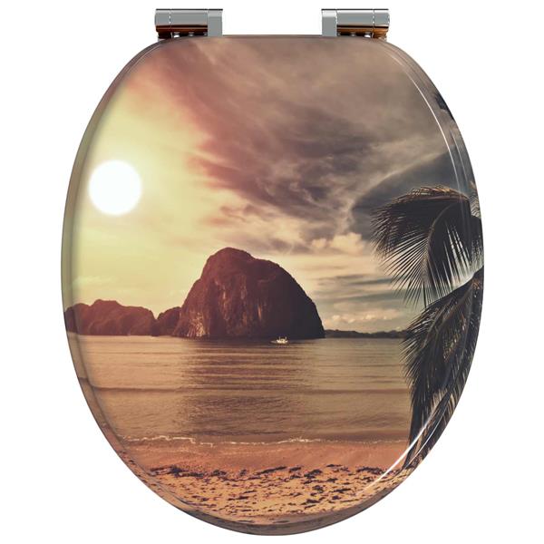 Grote foto vidaxl zachte sluit toiletbril oranje 44 x 38 cm mdf plaat doe het zelf en verbouw sanitair