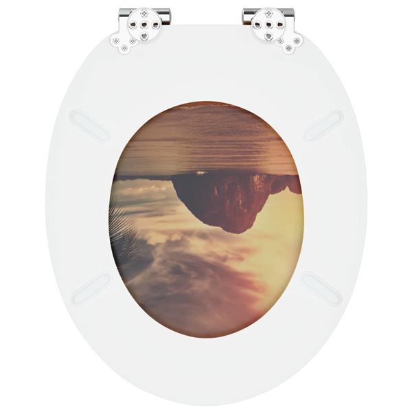 Grote foto vidaxl zachte sluit toiletbril oranje 44 x 38 cm mdf plaat doe het zelf en verbouw sanitair