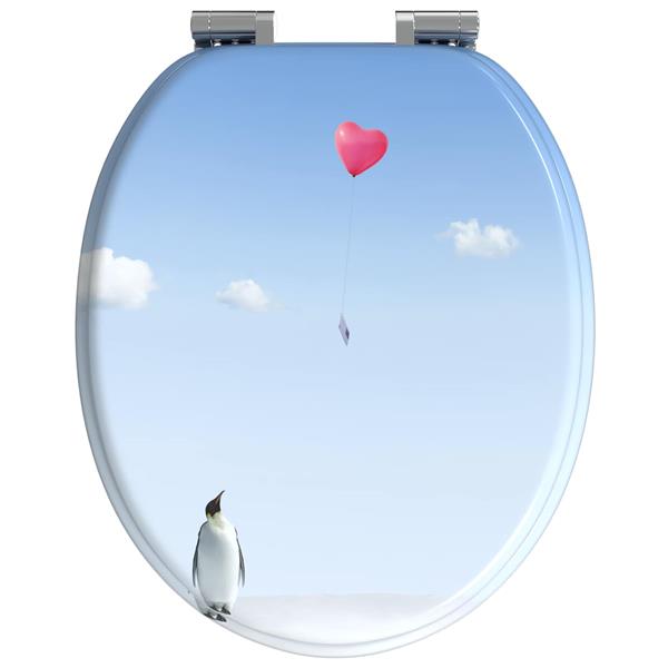 Grote foto vidaxl zachte sluit toiletbril blauw 44 x 38 cm mdf plaat doe het zelf en verbouw sanitair