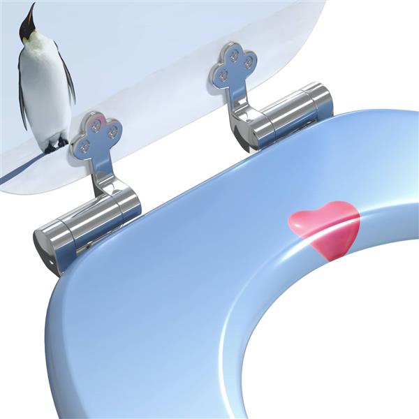 Grote foto vidaxl zachte sluit toiletbril blauw 44 x 38 cm mdf plaat doe het zelf en verbouw sanitair