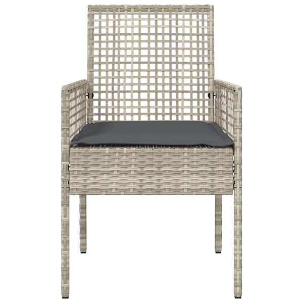 Grote foto vidaxl tuinstoel 2 pcs lichtgrijs 55 x 53 x 85 cm poly rattan tuin en terras tuinmeubelen