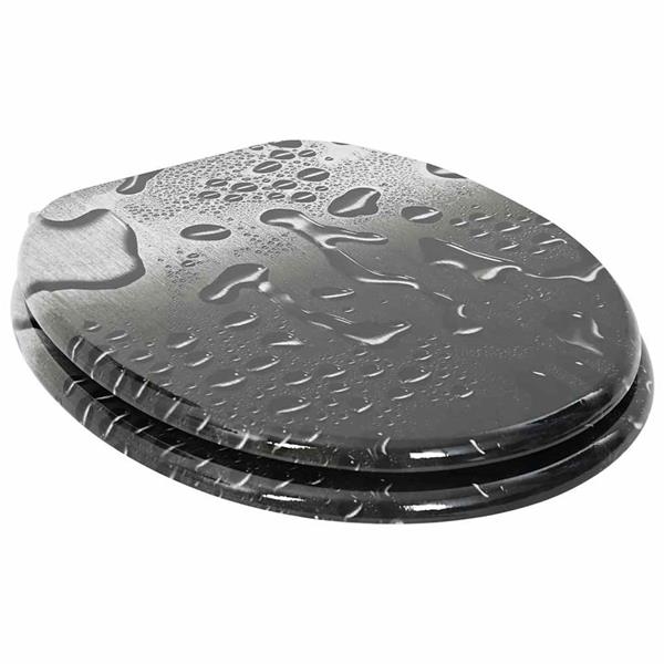 Grote foto vidaxl zachte sluit toiletbril grijs 44 x 38 cm mdf plaat doe het zelf en verbouw sanitair