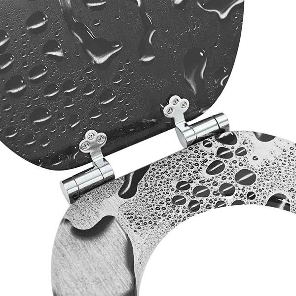 Grote foto vidaxl zachte sluit toiletbril grijs 44 x 38 cm mdf plaat doe het zelf en verbouw sanitair