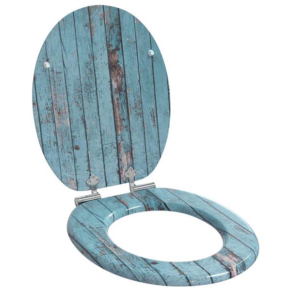 Grote foto vidaxl zachte sluit toiletbril blauw 44 x 38 cm mdf plaat doe het zelf en verbouw sanitair