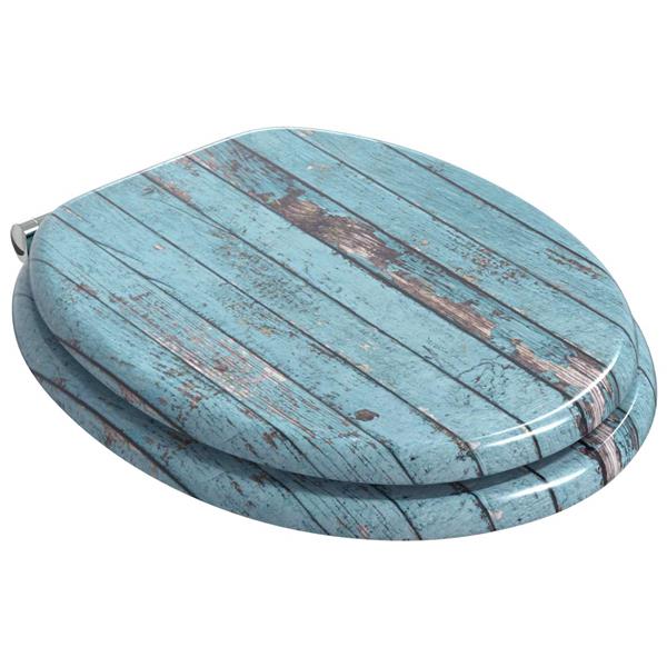 Grote foto vidaxl zachte sluit toiletbril blauw 44 x 38 cm mdf plaat doe het zelf en verbouw sanitair