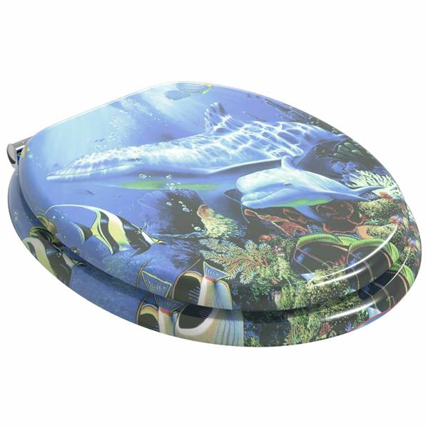 Grote foto vidaxl zachte sluit toiletbril blauw 44 x 38 cm mdf plaat doe het zelf en verbouw sanitair