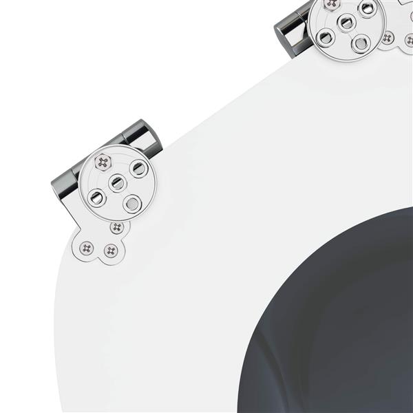 Grote foto vidaxl zachte sluit toiletbril grijs 44 x 38 cm mdf plaat doe het zelf en verbouw sanitair