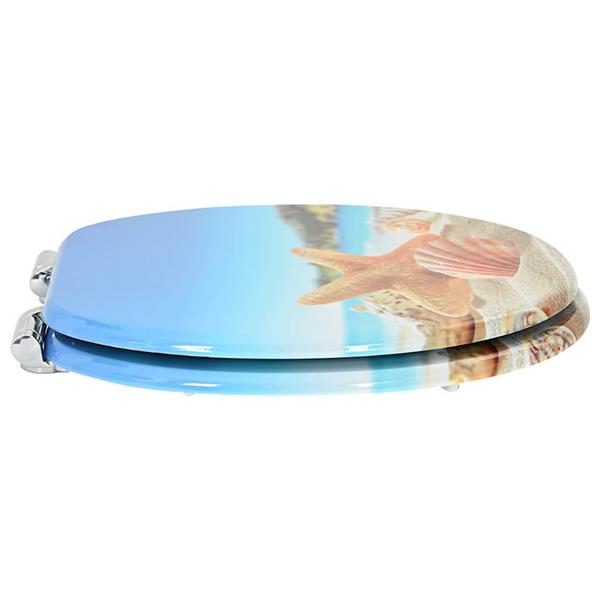 Grote foto vidaxl zachte sluit toiletbril zee schelp 44 x 38 cm mdf plaat doe het zelf en verbouw sanitair