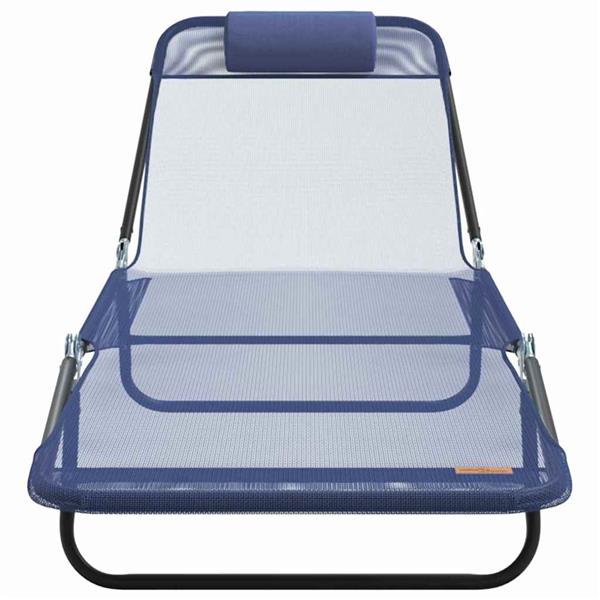 Grote foto vidaxl opvouwbare zonnebed 2 pcs marineblauw 182 x 55 x 85 5 cm tuin en terras tuinmeubelen