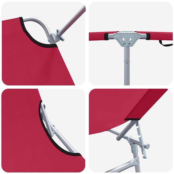 Grote foto vidaxl ligstoel 2 pcs rood 58 x 188 x 77cm polyester tuin en terras tuinmeubelen