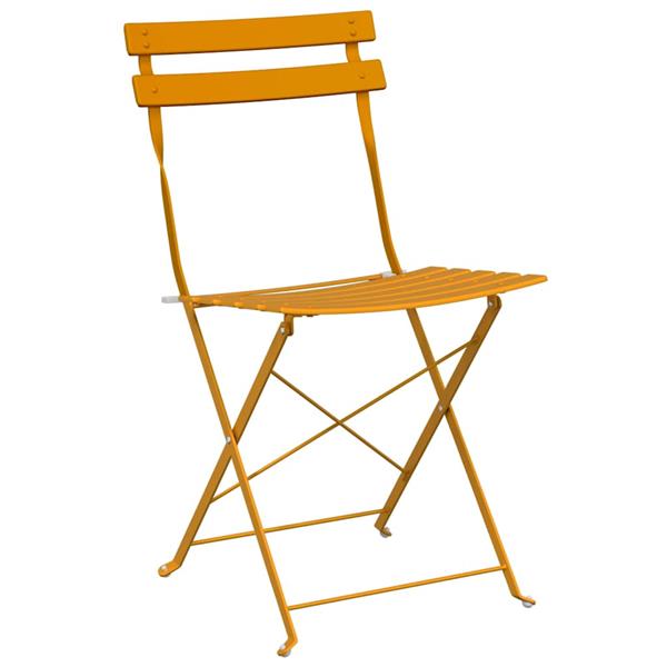 Grote foto vidaxl vouw bistro set 3 pcs mosterdgeel staal tuin en terras tuinmeubelen