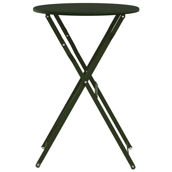 Grote foto vidaxl bistrotafel donkergroen 50 x 71 cm poedercoating staal tuin en terras tuinmeubelen