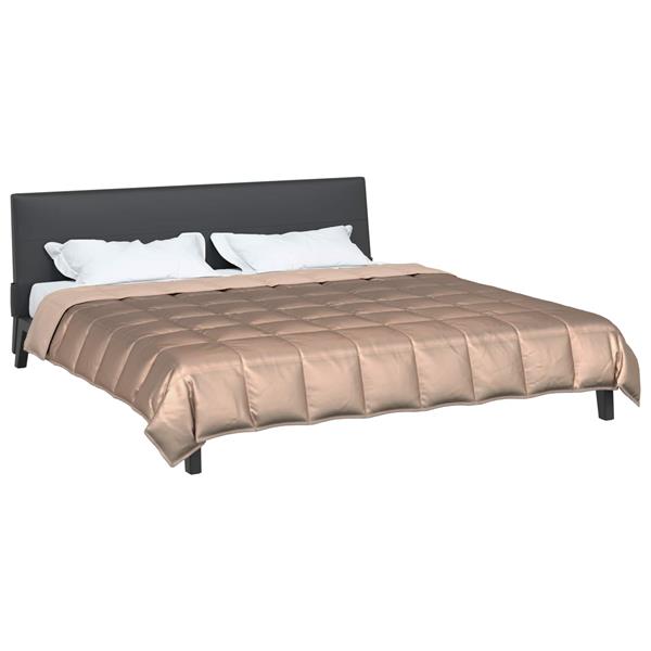 Grote foto vidaxl zomer dekbed goud 200 x 220 cm satijn en microfiber huis en inrichting bedden