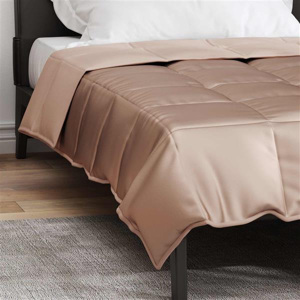 Grote foto vidaxl zomer dekbed goud 135 x 220 cm satijn en microfiber huis en inrichting bedden