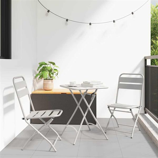 Grote foto vidaxl tuin opvouwbare stoel 2 pcs beige 42 x 52 x 82 cm tuin en terras tuinmeubelen
