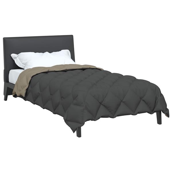 Grote foto vidaxl winter dekbed lichtgrijs en antraciet 155 x 220 cm microfiber huis en inrichting bedden